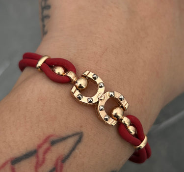 Pulsera con herraje de herradura 14gr / Largo 20cm / Oro Rosado (Joya) B