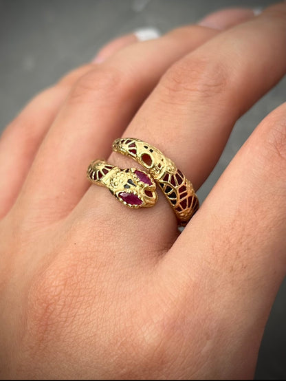 Anillo De Serpiente 4gr / Talla 7 / Oro Amarillo italy +3 B