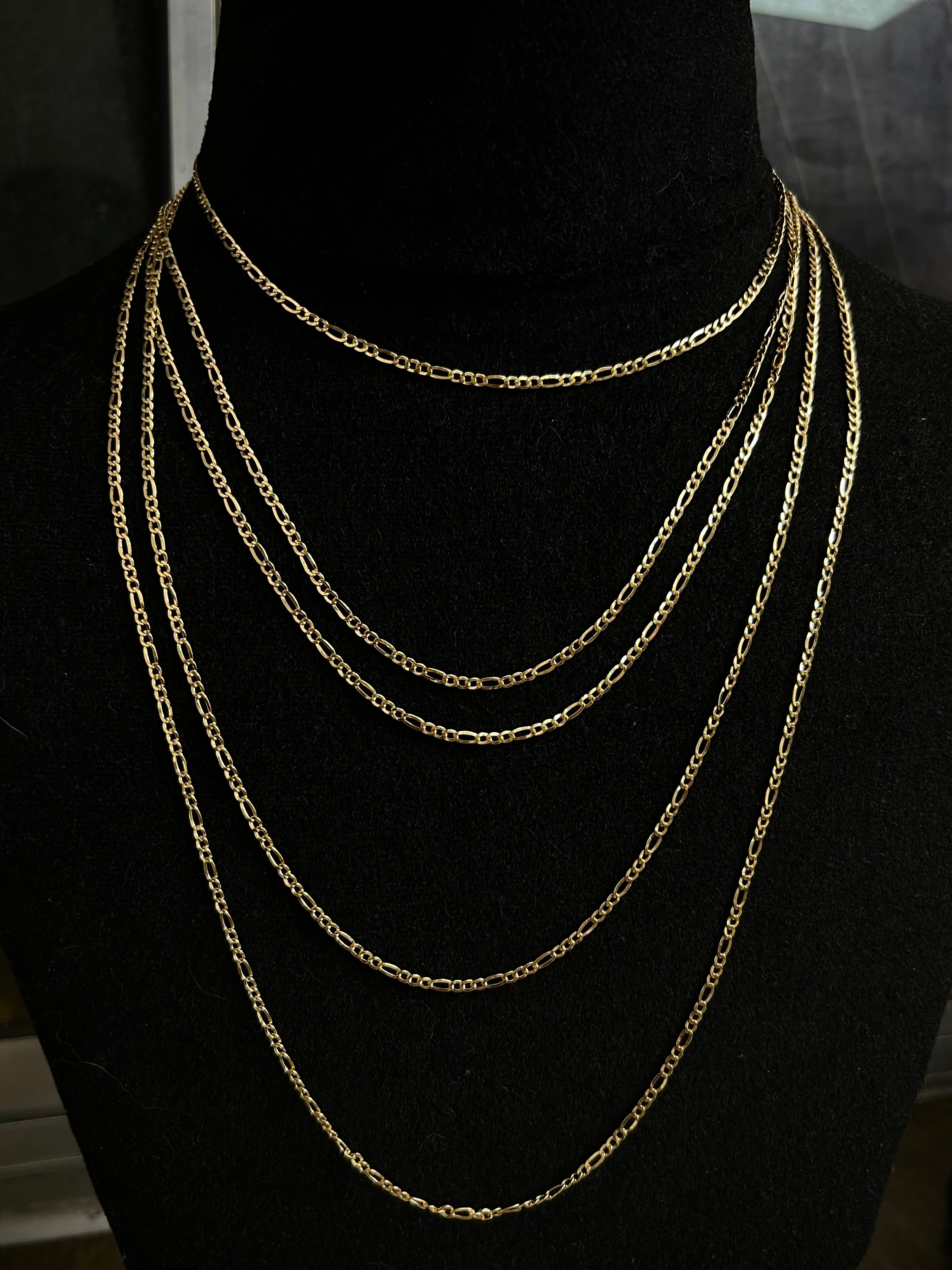 Cadena FIGaRo 2.5gr / LArgo 35cm / Oro Amarillo italy +1 M