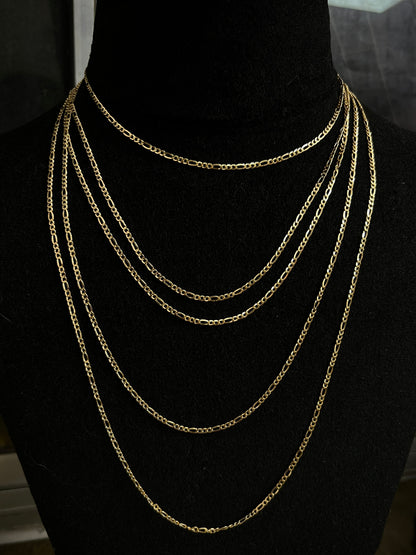 Cadena FIGaRo 2.5gr / LArgo 35cm / Oro Amarillo italy +1 M