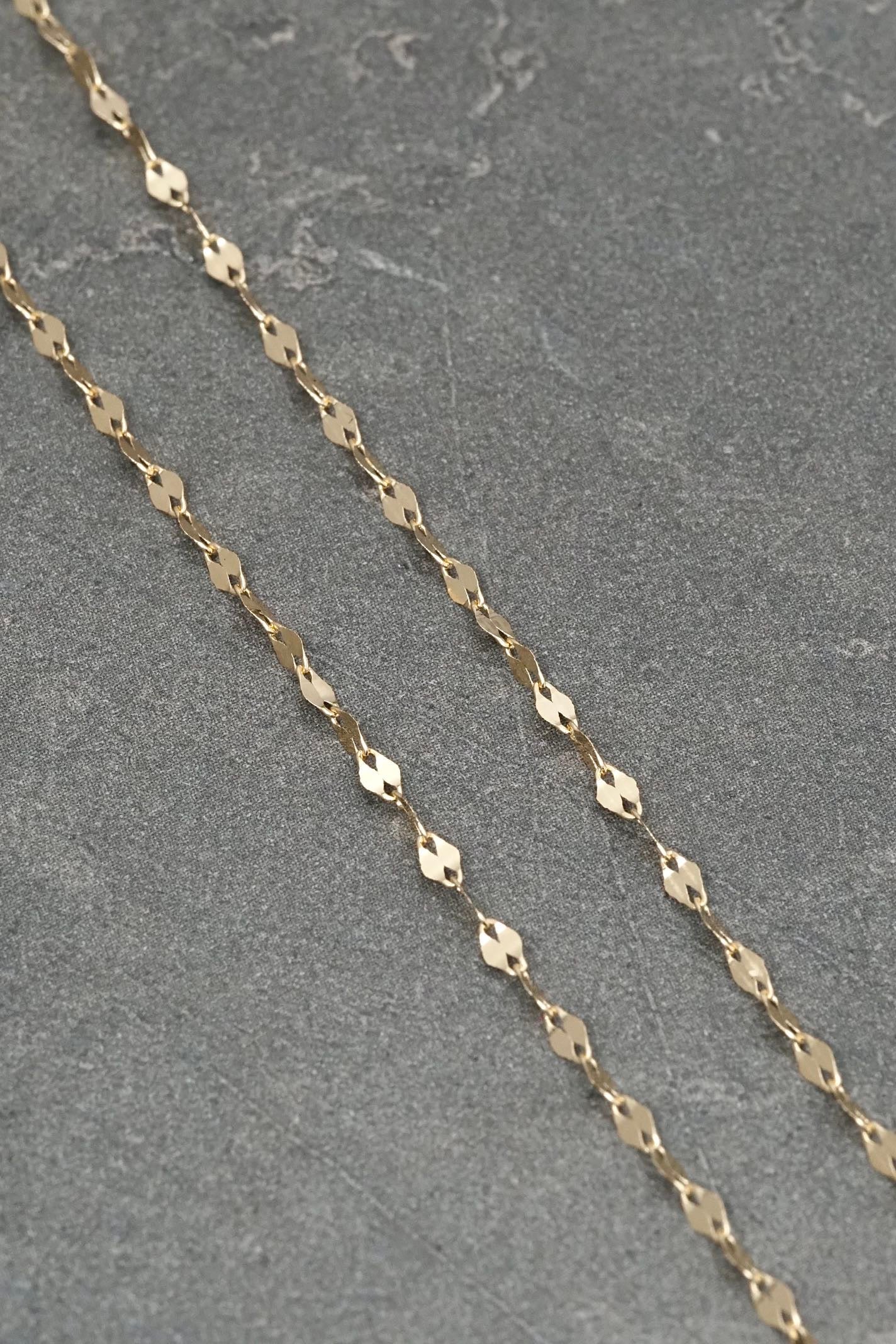 Cadena Flor Espejo 1.15gr / Largo 45cm / Oro Amarillo italy +3 M