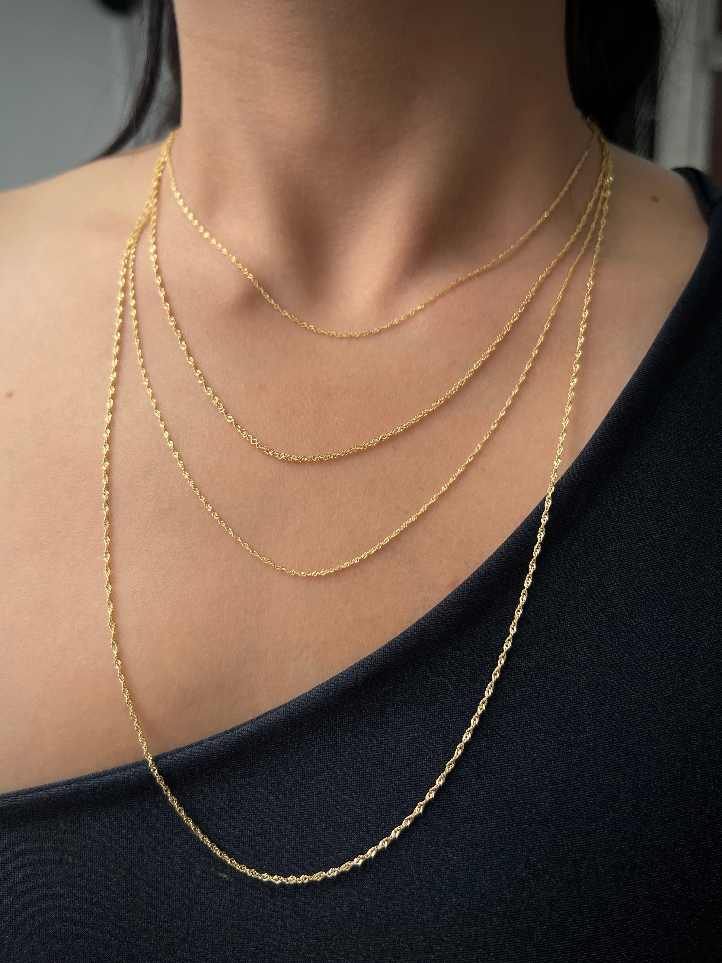 Cadena SinGaPur 1.25gr / Largo 40 cm / Oro Amarillo italy +3 M