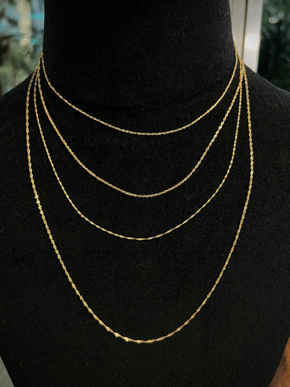 Cadena SinGaPur 1.25gr / Largo 40 cm / Oro Amarillo italy +3 M
