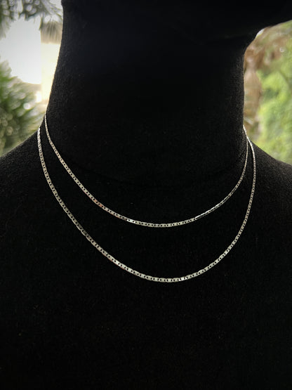 Cadena plana 3.3gr / Largo 45cm / Oro Blanco italy +3 B