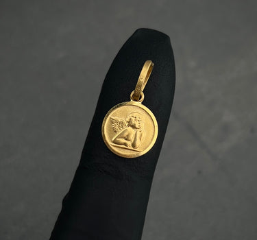 Dije medalla de angel 1.25gr / Largo 1.8cm / Oro Amarillo italy +2 B