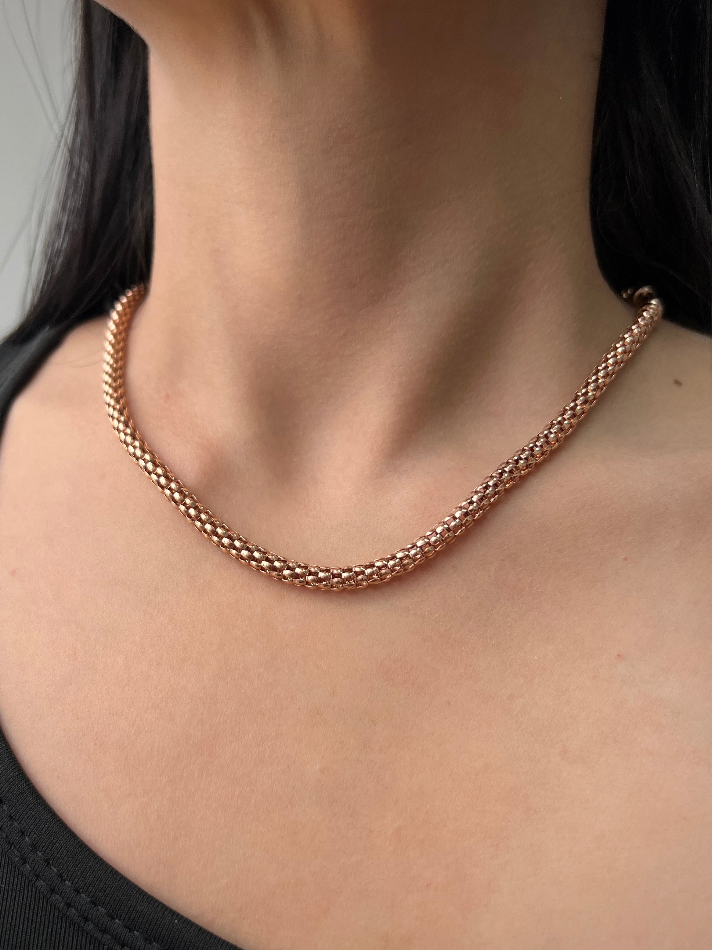 Cadena Cola De Raton 14.7gr / Largo 45cm / Oro Rosado italy +3 M