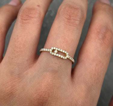 Anillo con 20pts de diamantes 1.4gr / TALLA 6 3/4 / Oro Amarillo (Joya) B