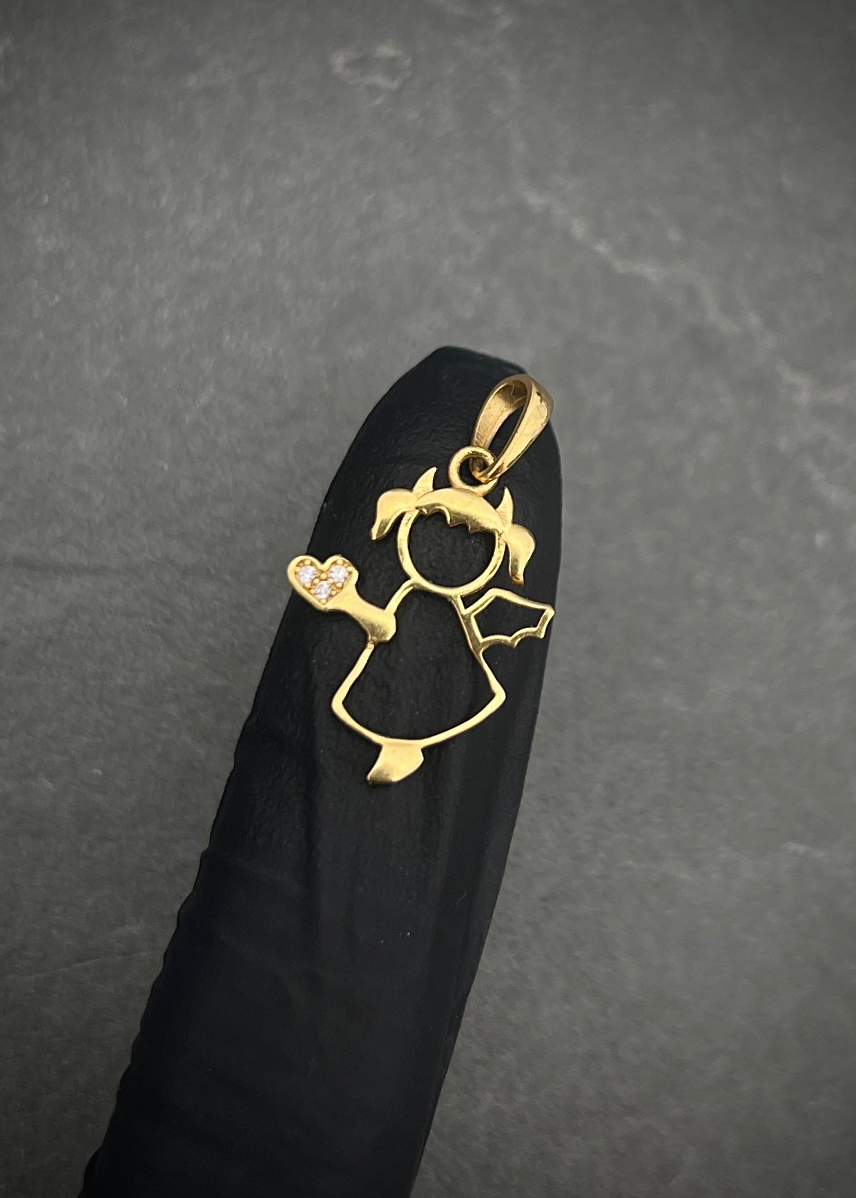 Dije de silueta angel 1gr / 2.3cm / Oro Amarillo Nac B