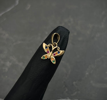 Dije de mariposa con swarovski multicolor 1gr / 1.5cm / Oro Amarillo Nac B