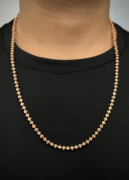 Cadena militar diamantada luna 25.95gr / Largo 60cm / Oro Rosado (Joya) P