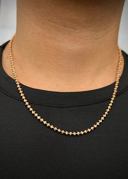 Cadena militar diamantado luna 3mm 18.8gr / Largo 50cm / Oro Rosado (Joya) B