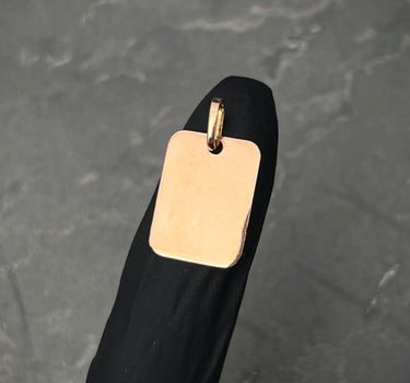 Dije placa 1.15gr / Largo 2.3cm / Oro Rosado Nac B