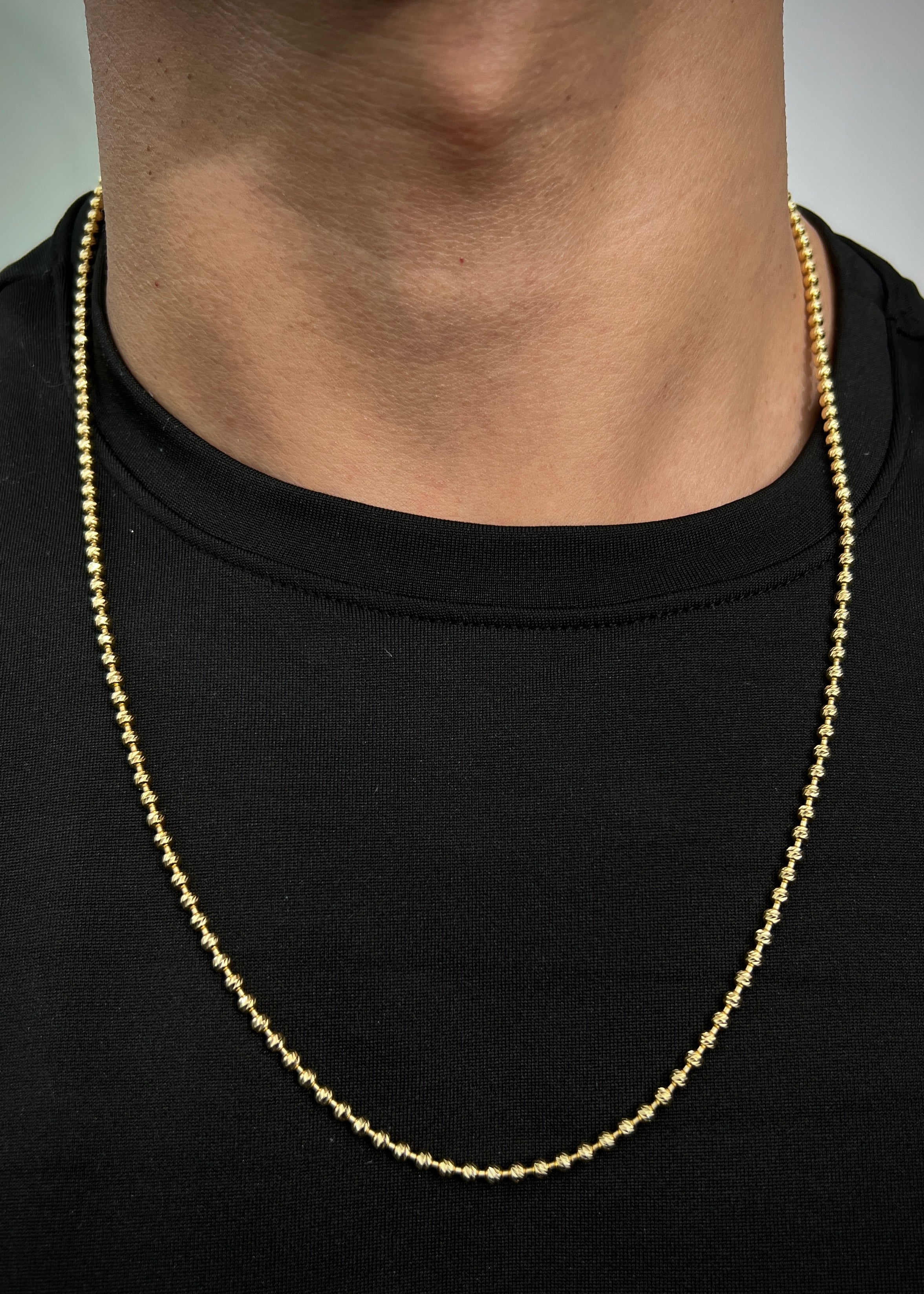 Cadena militar diamantada 3mm 21.2gr / Largo 60cm / Oro Amarillo italy Nac (Joya) B