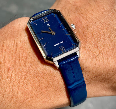 Reloj BRACARLI AZUL Colección Arte. Hecho En Suiza*