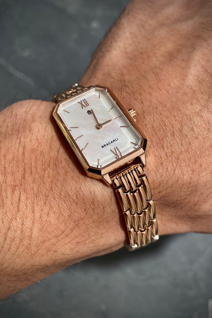 Reloj BRACARLI ROSADO Colección Arte, Hecho En Suiza P