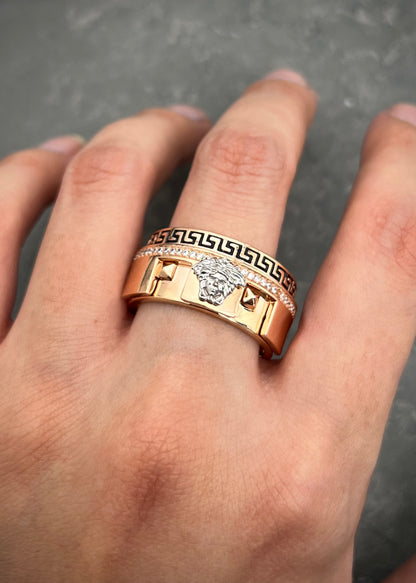 Anillo medusa 17.45gr / TALLA 10 3/4 / Oro Rosado Nac B