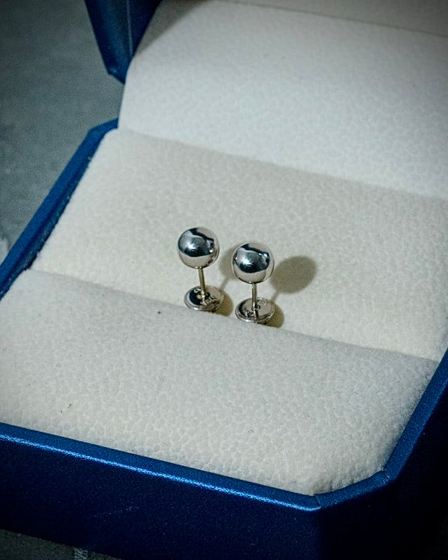 Topos de bola lisa 8mm 0.9gr / Oro Blanco Nac P