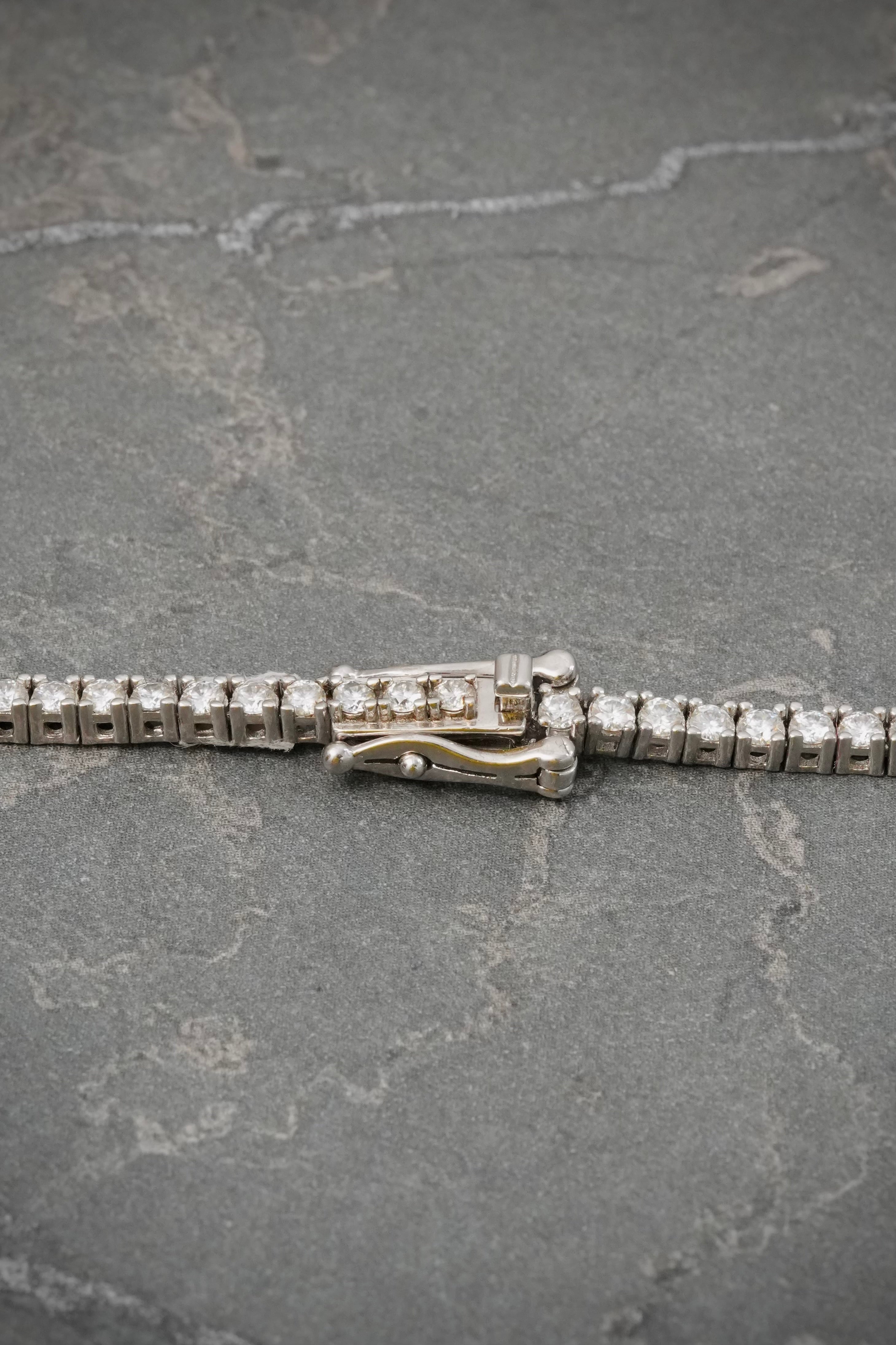 Cadena con 300pts de Moissanita 17gr / 47cm / 2.6mm — Plata 925