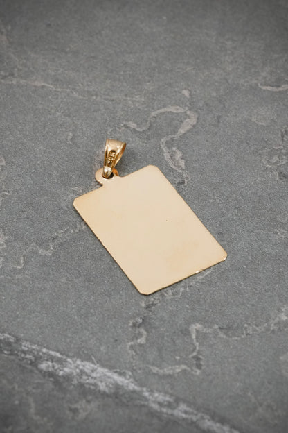 Dije Placa Lisa 1.1gr / 2.7cm / 14mm — Oro Amarillo