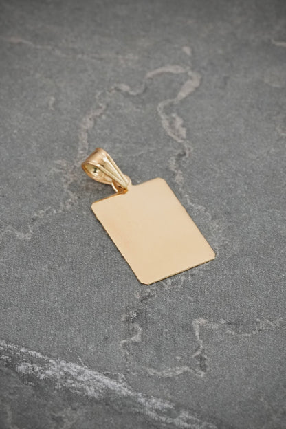 Dije Placa Lisa 0.6gr / 2cm / 10mm — Oro Amarillo