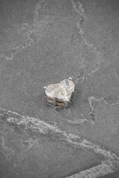 Dije Corazon con 50pts de Diamantes 0.55gr / 0.7cm / 7.7mm — Oro Blanco