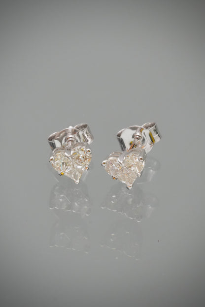 Topos Corazon con 53pts de Diamantes 1.3gr / 0.5cm / 6.5mm — Oro Blanco