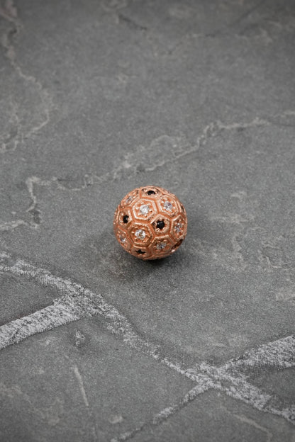 Herraje Balon con Swarovski Blanco y Negro 1.7gr / 8cm / 9mm — Oro Rosado