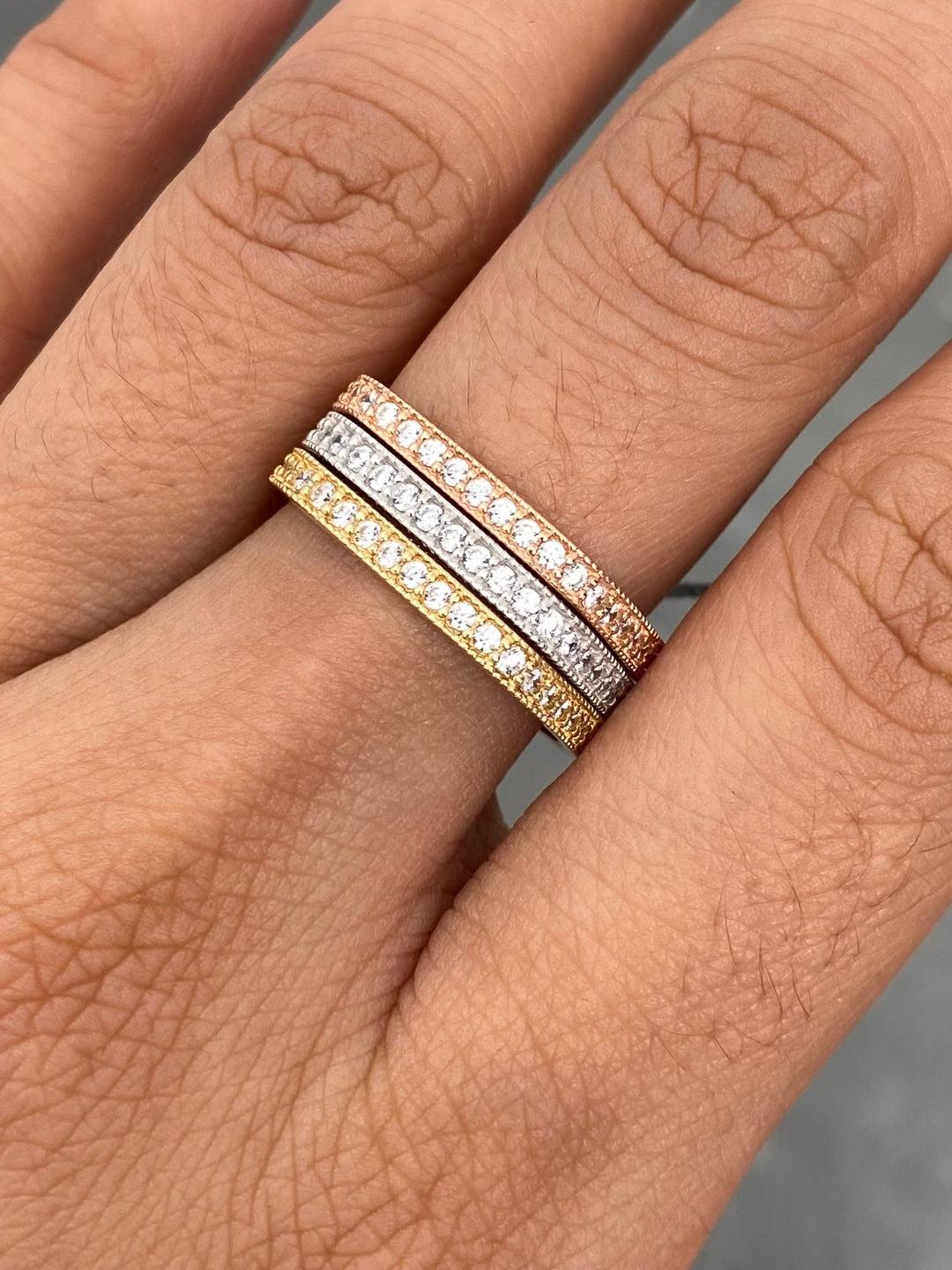 Anillos con Swarovski Blanco 7gr / Talla 6 3/4 — Oro Tres Oros