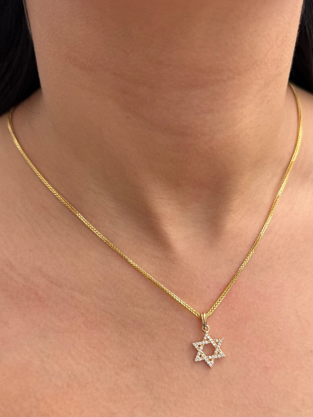 Dije Estrella de David 1.6gr / 2.2cm / 13.5mm — Oro Amarillo