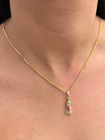 Dije Virgen de Guadalupe con Swarovski 2.4gr / 2.9cm / 7mm — Oro Amarillo
