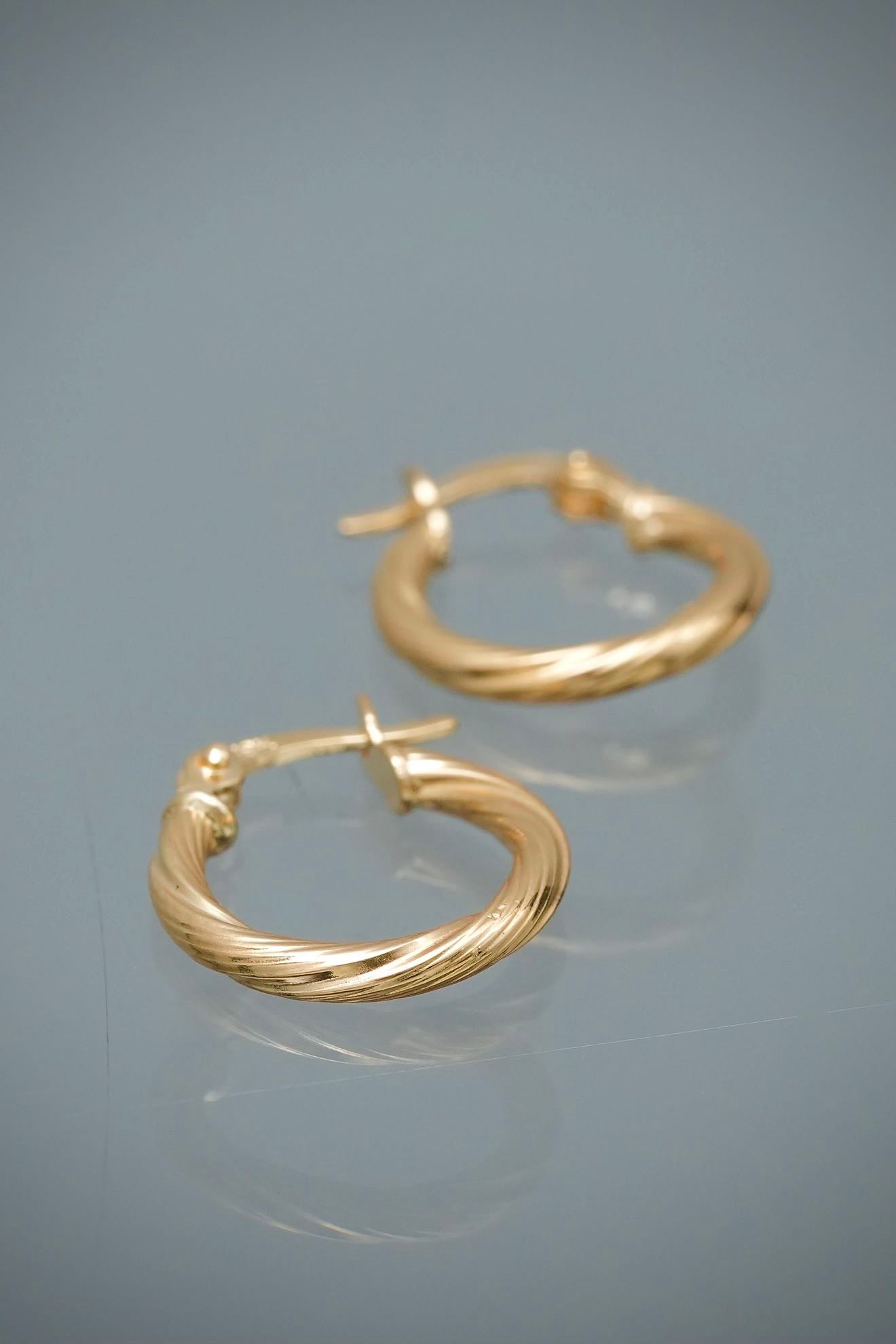 Candongas Semi Entorchadas 1.05gr / 1.5cm / 1.9mm — Oro Amarillo