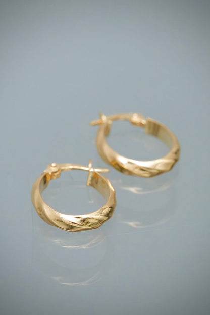 Candongas Entorchadas 1.35gr / 1.8cm / 3mm — Oro Amarillo