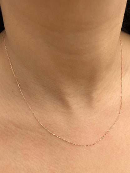 Cadena Aro Seguido 1.8gr / 45cm / 1mm — Oro Rosado