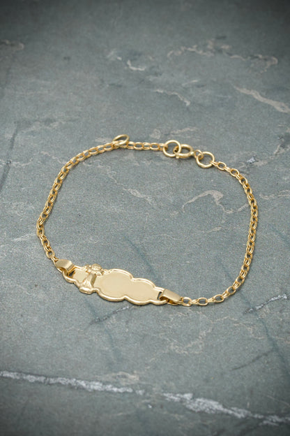 Pulso bebe con placa divino niño 1.25gr / Largo 15cm / Oro Amarillo Nac B