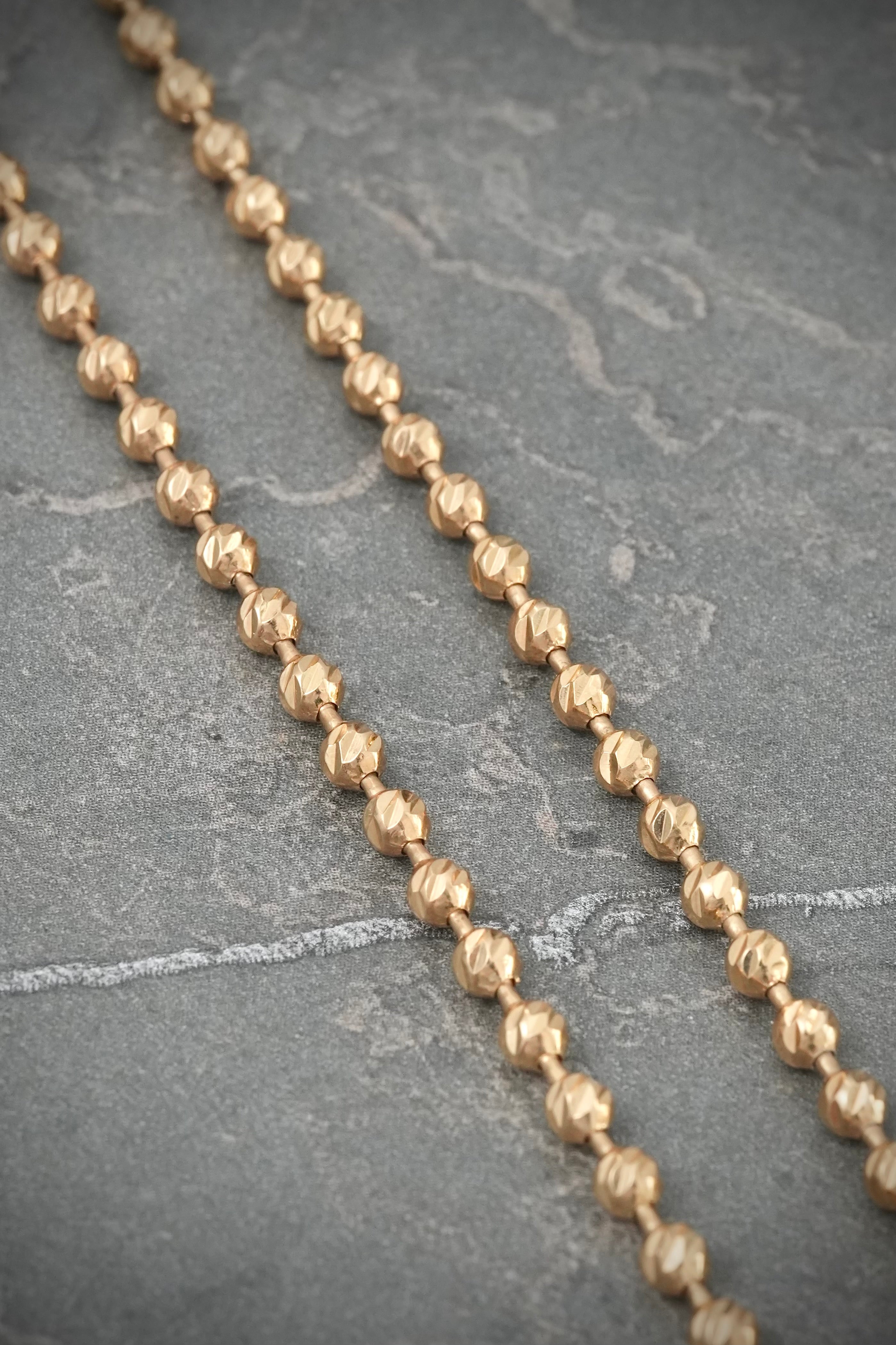 Cadena militar diamantada 3mm 16.8gr / Largo 60cm / Oro Amarillo (Joya) B