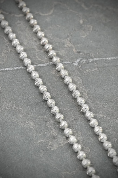 Cadena militar diamantada luna 3mm 23.25gr / Largo 70cm / Oro Blanco (Joya) B