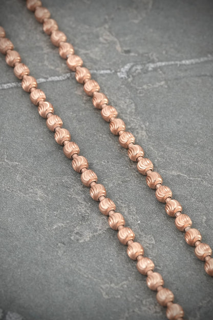 Cadena Militar Diamantada Luna 3mm 17.1gr / 60cm / 3mm — Oro Rosado