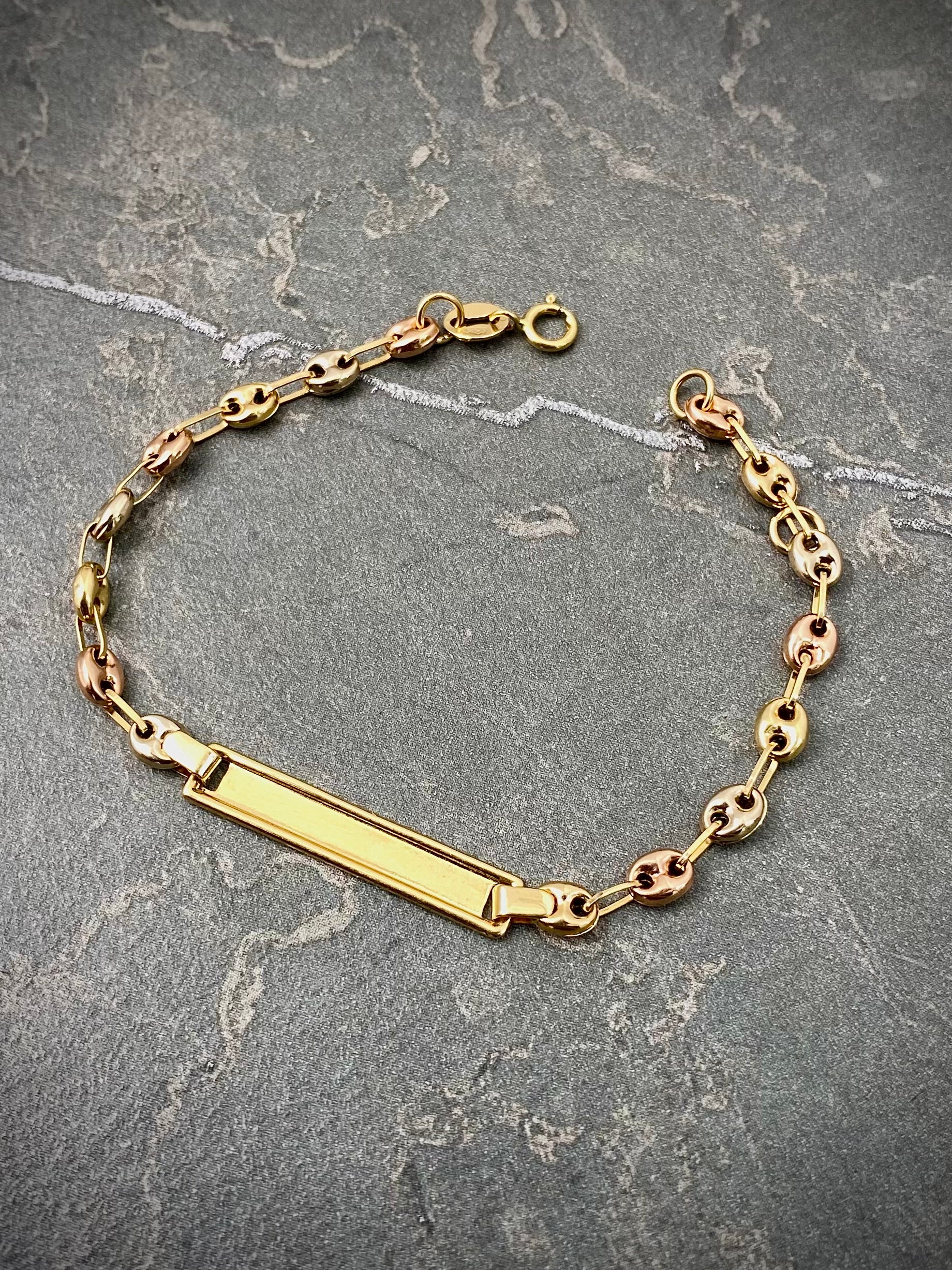 Pulso bebe con placa 1.85gr / Largo 14.5cm — Tres Oros