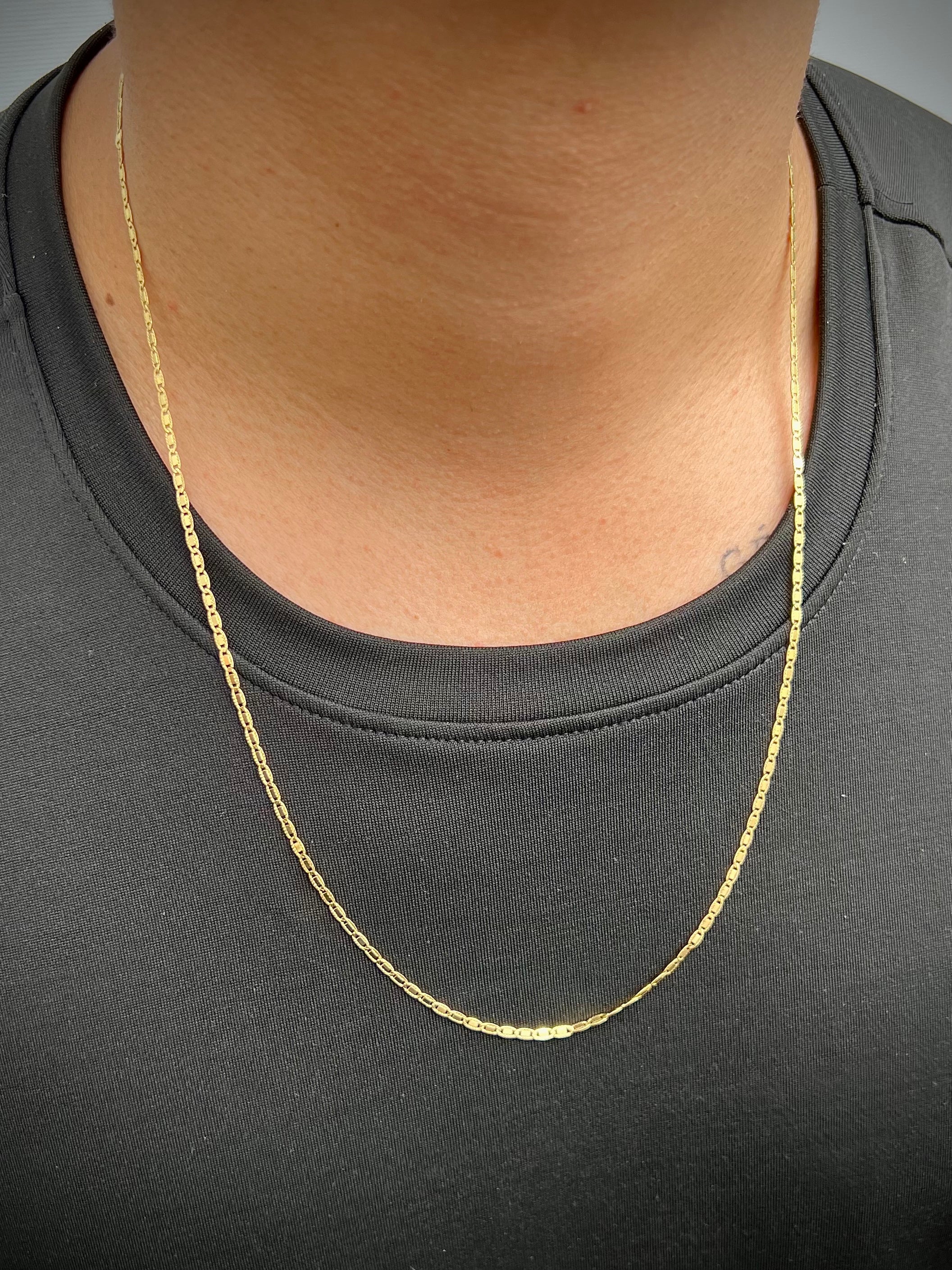 Cadena plana diamantada 4.9gr / Largo 60cm — Oro Amarillo