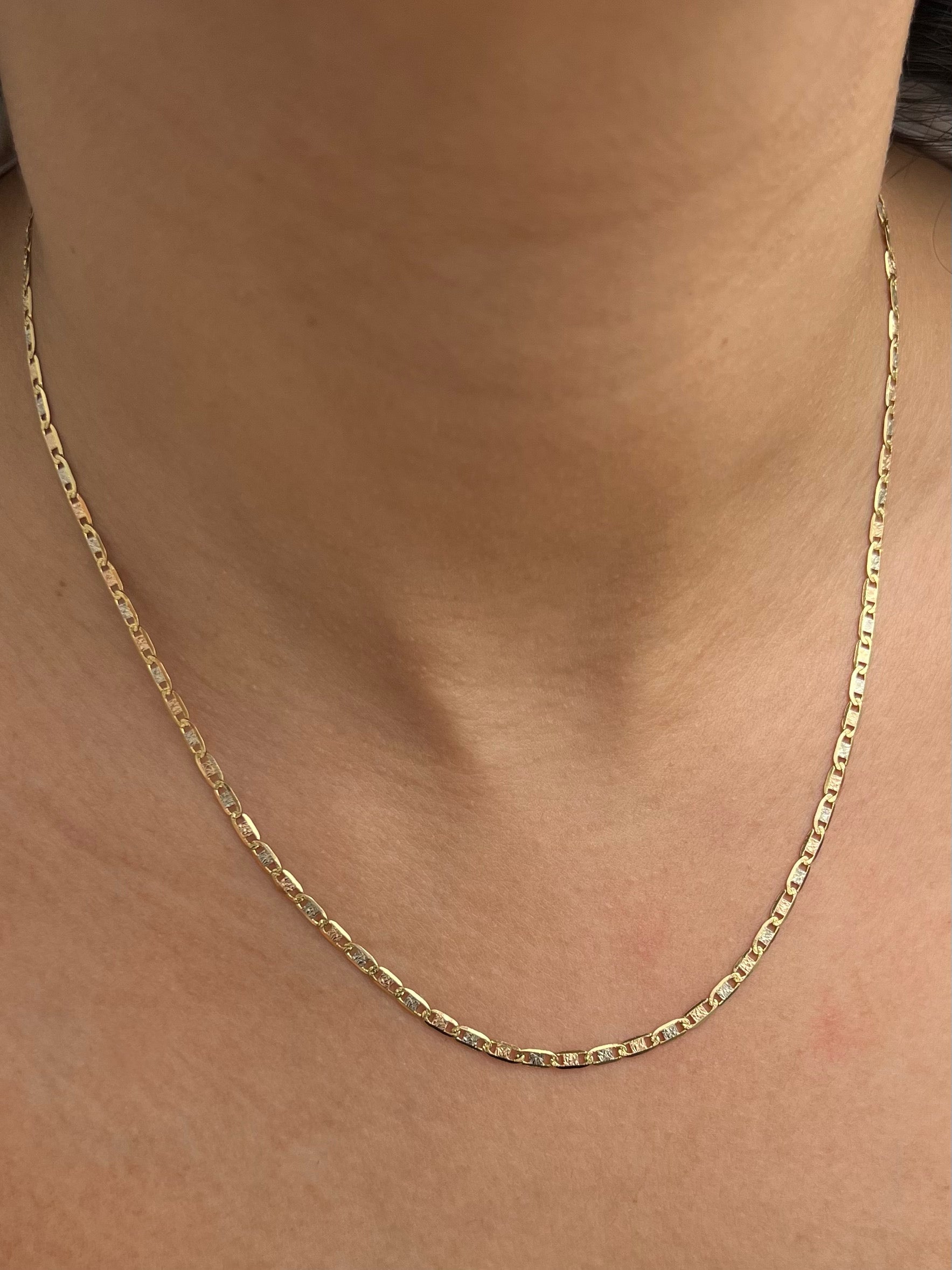 Cadena plana diamantada 4.75gr / Largo 45cm / Tres Oros italy +3 M