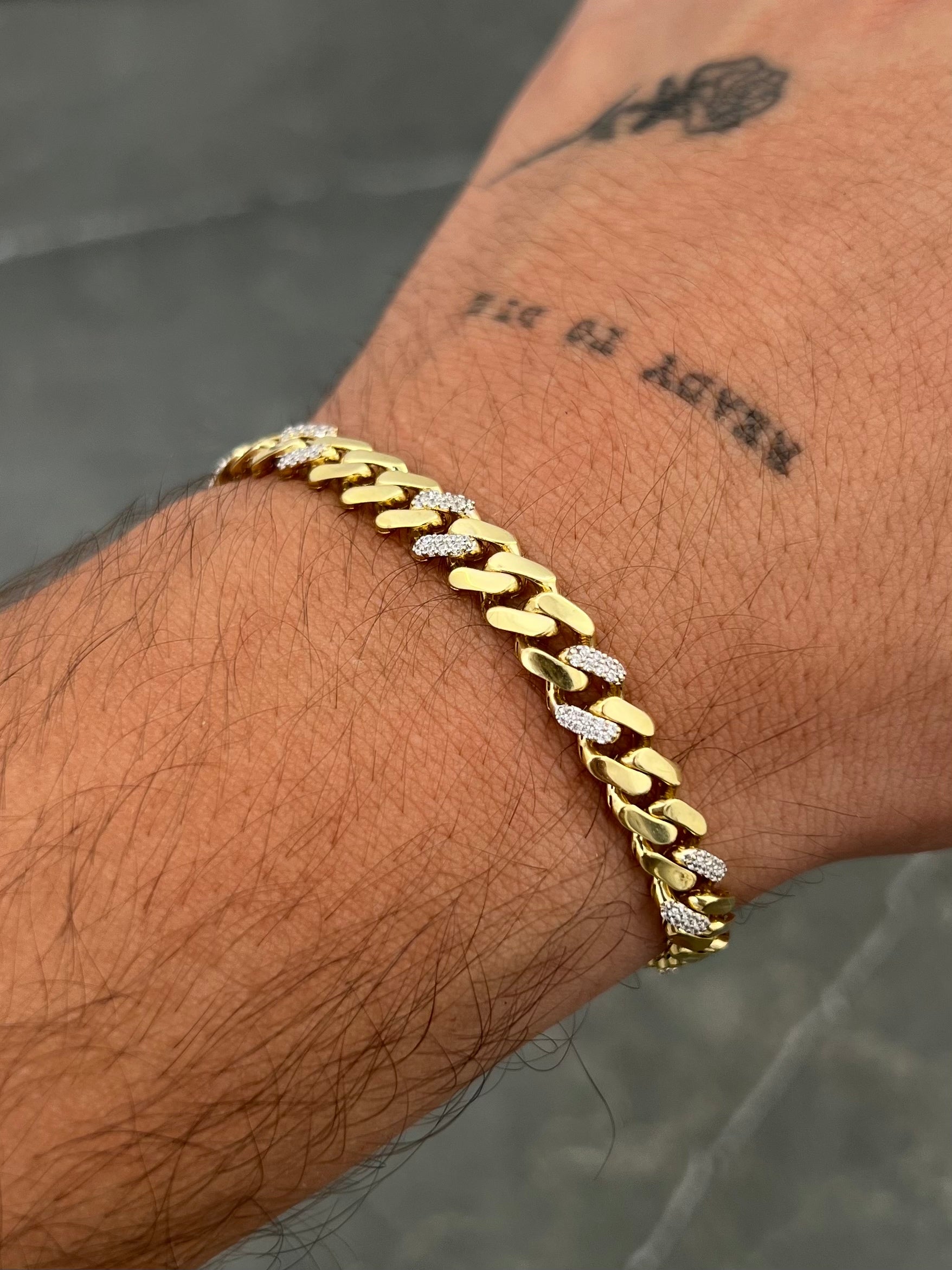 Pulso monaco con swarovski blanco 9.5gr / Largo 19cm / Oro Amarillo italy +5 B