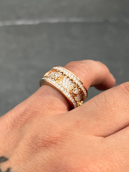 Anillo mecanico con 260pts de diamantes 17.9gr / TALLA 7 / Oro Rosado (Joya) B