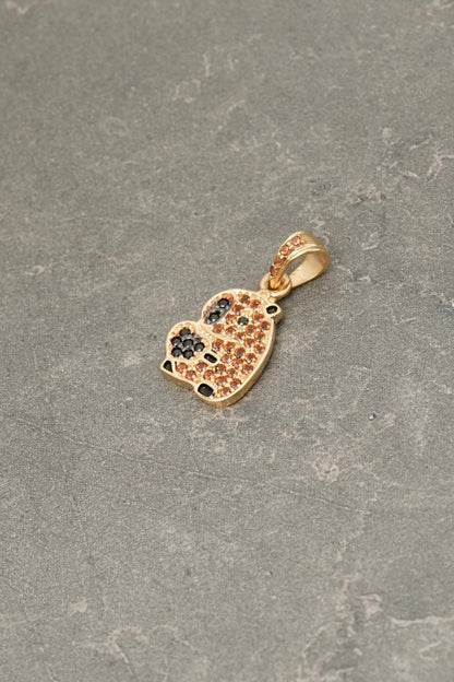 Dije de capibara con swarovski cafe y negro 1.5gr / Largo 2.0cm / Oro Amarillo Nac P