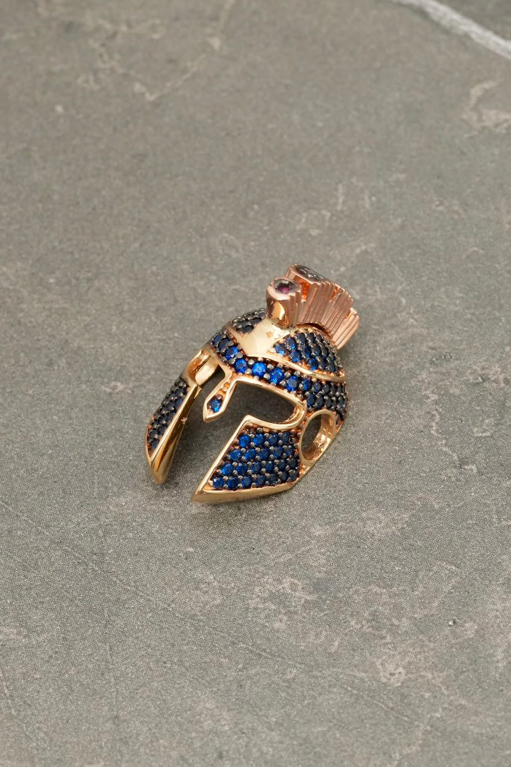 Herraje gladiador con swarovski fucsia y azul 5.2gr / Largo 1.4cm / Dos Oros Nac B