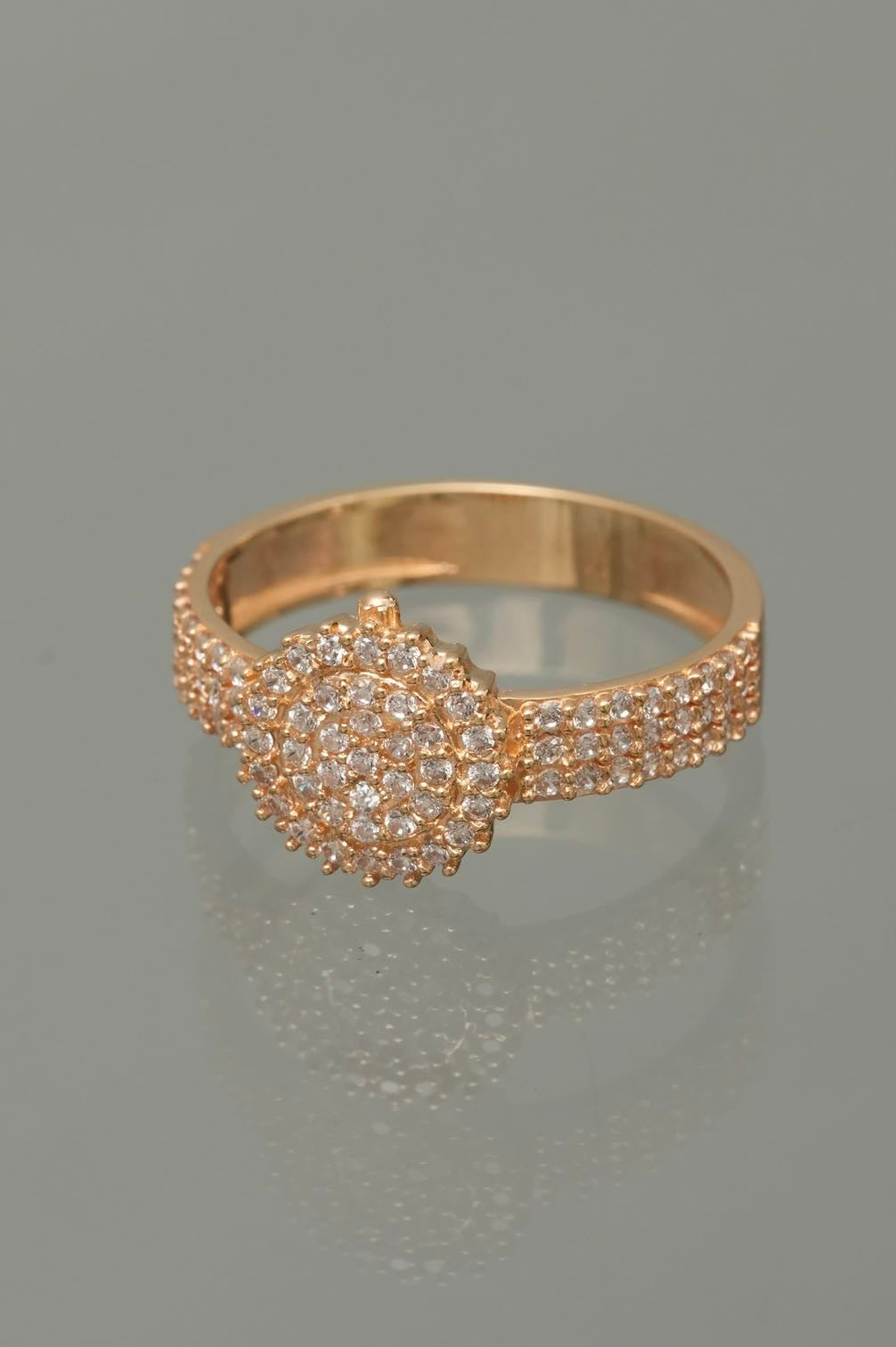 Anillo con swarovski blanco 2.75gr / TALLA 6 / Oro Amarillo Nac M