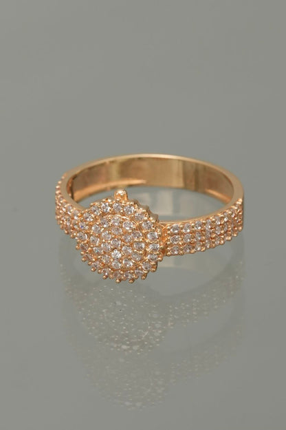 Anillo con swarovski blanco 2.75gr / TALLA 6 / Oro Amarillo Nac M