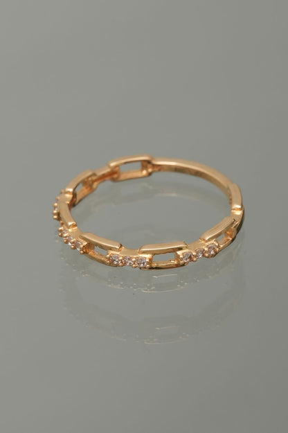 Anillo con swarovski blanco 1.9gr / TALLA 7 3/4 / Oro Amarillo Nac M