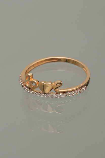 Anillo love con swarovski blanco 1.9gr / TALLA 7 1/4 / Oro Amarillo Nac P