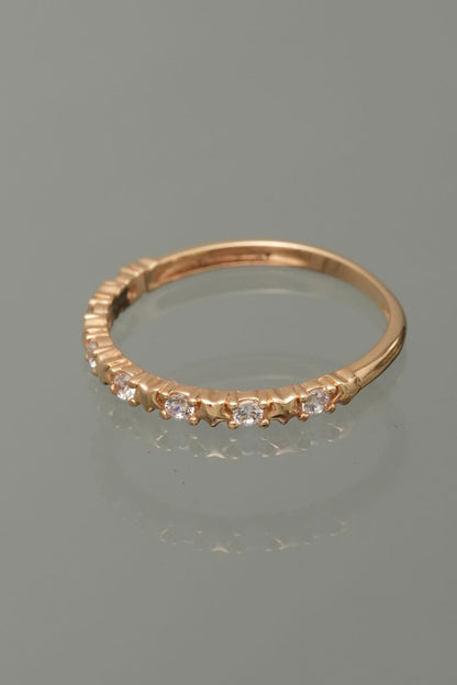 Anillo estrellas con swarovski blanco 1.5gr / TALLA 6 1/2 / Oro Amarillo Nac B