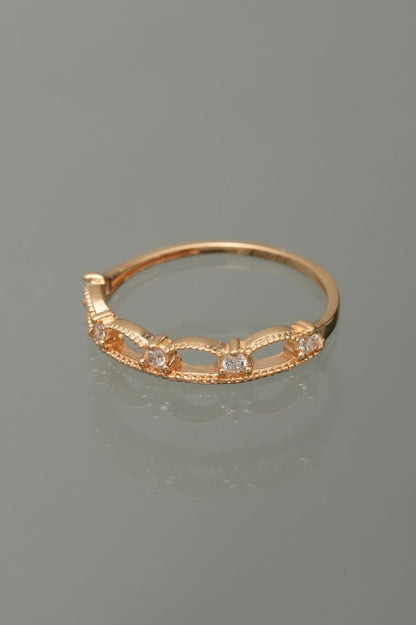 Solitario Con Swarovski blanco 1.65gr / TALLA 6 3/4 / Oro Amarillo Nac B